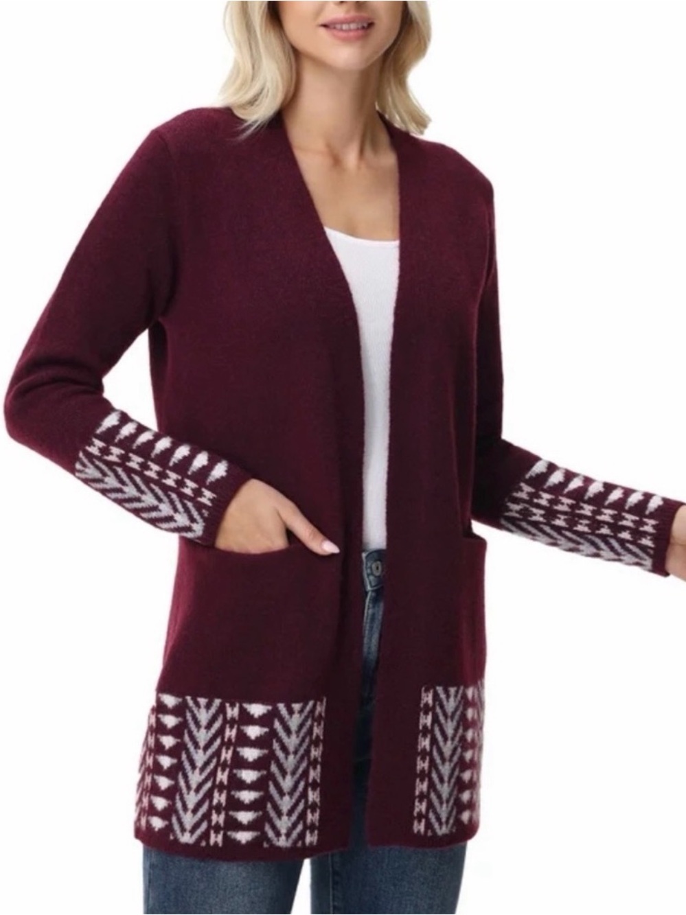 Frye The Cozy Cardigan Sweater Size M Open Front Long Sleeve Pockets Knit